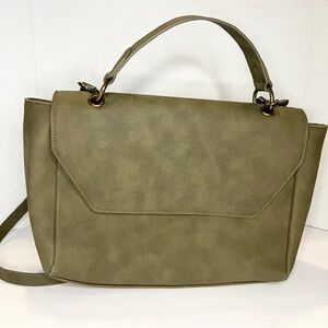 Universal Thread Olive Faux Leather Convertible Backpack Tote Shoulder Bag